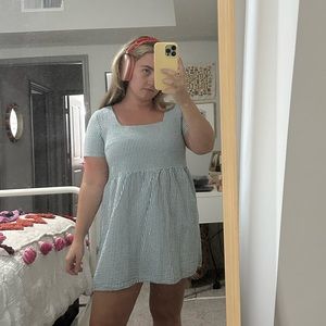 Green striped urban renewal urban outfitters dress